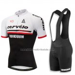 2018 Fahrradbekleidung Cervelo Wei und Shwarz Trikot Kurzarm und Tragerhose