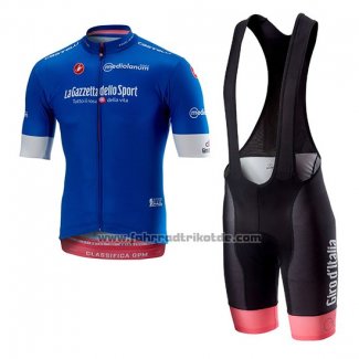 2018 Fahrradbekleidung Giro d'Italia Blau Trikot Kurzarm und Tragerhose