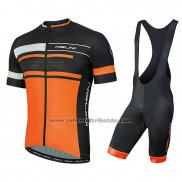 2018 Fahrradbekleidung Nalini Fatica Orange Trikot Kurzarm und Tragerhose