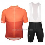 2018 Fahrradbekleidung POC Orange Trikot Kurzarm und Tragerhose