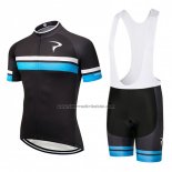 2018 Fahrradbekleidung Pinarello Shwarz und Blau Trikot Kurzarm und Tragerhose