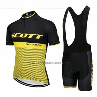 2018 Fahrradbekleidung Scott Rc Shwarz Gelb Trikot Kurzarm und Tragerhose