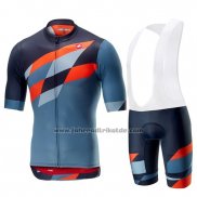 2019 Fahrradbekleidung Castelli Tabula Rasa Blau Orange Trikot Kurzarm und Tragerhose