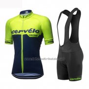 2019 Fahrradbekleidung Frau Cervelo Grun Shwarz Trikot Kurzarm und Tragerhose