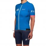 2019 Fahrradbekleidung Frau Maap Blau Trikot Kurzarm und Tragerhose