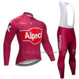 2019 Fahrradbekleidung Katusha Alpecin Rot Trikot Langarm und Tragerhose