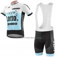 2019 Fahrradbekleidung Lotto NL-Jumbo Blau Wei Trikot Kurzarm und Tragerhose