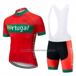 2019 Fahrradbekleidung Portugal Grun Rot Trikot Kurzarm und Tragerhose