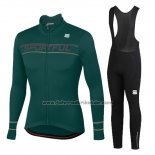 2020 Fahrradbekleidung Frau Sportful Grun Trikot Langarm und Tragerhose