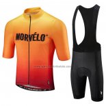 2020 Fahrradbekleidung Morvelo Orange Trikot Kurzarm und Tragerhose