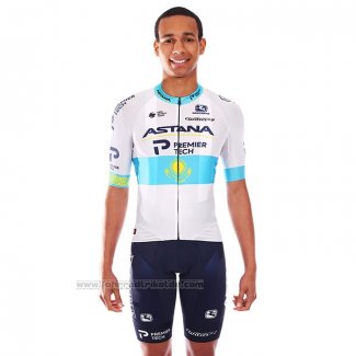 2021 Fahrradbekleidung Astana Champion Kasachisch Trikot Kurzarm und Tragerhose