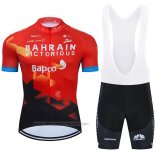 2021 Fahrradbekleidung Bahrain Victorious Rot Trikot Kurzarm und Tragerhose