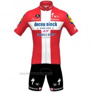 2021 Fahrradbekleidung Deceuninck Quick Step Champion Danemark Trikot Kurzarm und Tragerhose