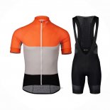 2021 Fahrradbekleidung POC Orange Trikot Kurzarm und Tragerhose