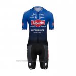 2022 Fahrradbekleidung Alpecin Deceuninck Shwarz Blau Trikot Kurzarm und Tragerhose