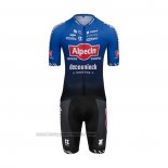 2022 Fahrradbekleidung Alpecin Deceuninck Shwarz Blau Trikot Kurzarm und Tragerhose