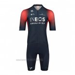 2022 Fahrradbekleidung Ineos Grenadiers Rot Blau Trikot Kurzarm und Tragerhose