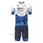 2022 Fahrradbekleidung Israel Cycling Academy Blau Wei Trikot Kurzarm und Tragerhose(1)