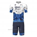 2022 Fahrradbekleidung Israel Cycling Academy Blau Wei Trikot Kurzarm und Tragerhose(1)