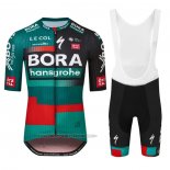 2023 Fahrradbekleidung Bora-Hansgrone Grun Rot Trikot Kurzarm und Tragerhose