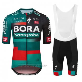 2023 Fahrradbekleidung Bora-Hansgrone Grun Rot Trikot Kurzarm und Tragerhose