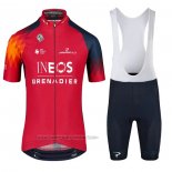 2023 Fahrradbekleidung Ineos Grenadiers Rot Trikot Kurzarm und Tragerhose
