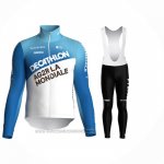 2024 Fahrradbekleidung Ag2r La Mondiale Wei Blau Trikot Langarm Und Tragerhose