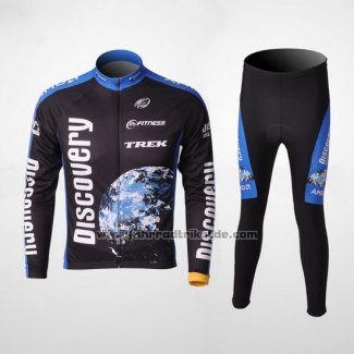 2007 Fahrradbekleidung Trek Shwarz und Blau Trikot Langarm und Tragerhose