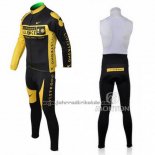 2009 Fahrradbekleidung Livestrong Gelb und Shwarz Trikot Langarm und Tragerhose