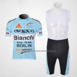 2010 Fahrradbekleidung Bianchi Hellblau Trikot Kurzarm und Tragerhose