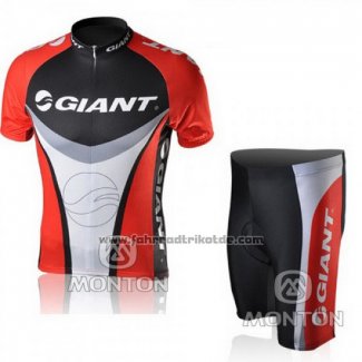 2010 Fahrradbekleidung Giant Shwarz und Rot Trikot Kurzarm und Tragerhose