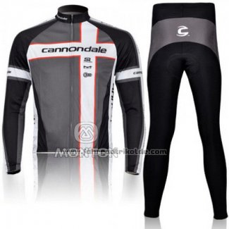 2011 Fahrradbekleidung Cannondale Grau Trikot Langarm und Tragerhose