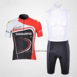 2011 Fahrradbekleidung Shimano Rot und Shwarz Trikot Kurzarm und Tragerhose