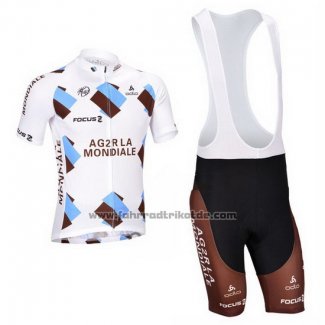 2013 Fahrradbekleidung Ag2rla Braun Trikot Kurzarm und Tragerhose