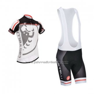 2014 Fahrradbekleidung Castelli Shwarz und Grau Trikot Kurzarm und Tragerhose