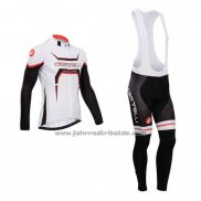 2014 Fahrradbekleidung Castelli Shwarz und Wei Trikot Langarm und Tragerhose