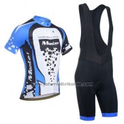 2014 Fahrradbekleidung Monton Blau und Wei Trikot Kurzarm und Tragerhose