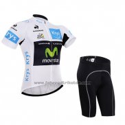 2015 Fahrradbekleidung Movistar Lider Wei Trikot Kurzarm und Tragerhose