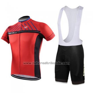 2016 Fahrradbekleidung Castelli Shwarz und Rot Trikot Kurzarm und Tragerhose