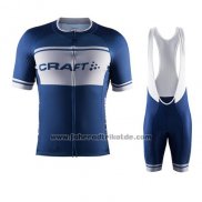 2016 Fahrradbekleidung Craft Wei und Blau Trikot Kurzarm und Tragerhose