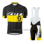 2016 Fahrradbekleidung Scott Gelb Trikot Kurzarm und Tragerhose