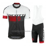 2016 Fahrradbekleidung Scott Rot und Wei Trikot Kurzarm und Tragerhose