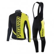 2016 Fahrradbekleidung Specialized Ml Shwarz und Gelb Trikot Langarm und Tragerhose