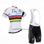 2016 Fahrradbekleidung UCI Weltmeister Lider Quick Step Wei Trikot Kurzarm und Tragerhose