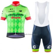 2017 Fahrradbekleidung Cannondale Drapac Grun Trikot Kurzarm und Tragerhose