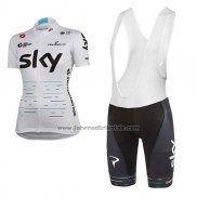 2017 Fahrradbekleidung Frau Sky Wei Trikot Kurzarm und Tragerhose