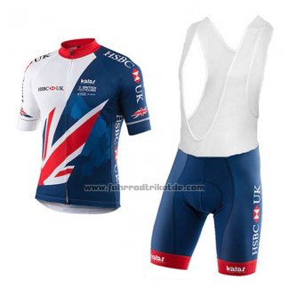 2017 Fahrradbekleidung Great Britain Blau und Wei Trikot Kurzarm und Tragerhose