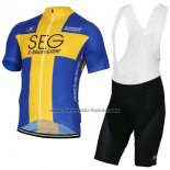 2017 Fahrradbekleidung SEG Racing Academy Champion Schweden Trikot Kurzarm und Tragerhose