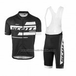 2017 Fahrradbekleidung Scott Shwarz und Wei Trikot Kurzarm und Tragerhose