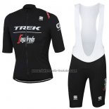 2017 Fahrradbekleidung Trek Segafredo Shwarz Trikot Kurzarm und Tragerhose